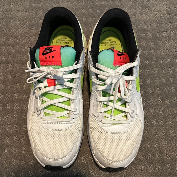 Nike Air White and Lime Green Sneakers with Red Accent - Picture 1 of 5